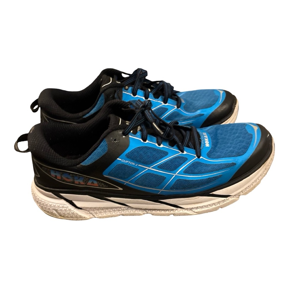 Hoka One One Clifton 2 Men's Running Athletic Shoes in Blue & Black Size 11.5